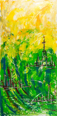 Nr. 71 - September 2013 mit Gipsapplikation - 200 x 100 x 4 - Verkauft