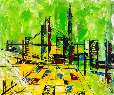 Nr. 65 - September 2013 mit Gipsapplikation - 100 x 120 x 4 - Verkauft